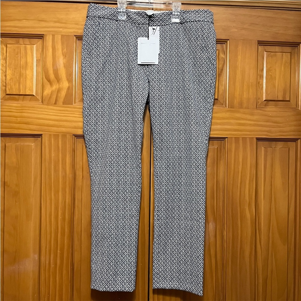 Diane Von Furstenberg Mary IKAT Blue/Cream Pants Size 8 NWT